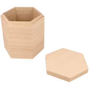 Set Boites Hexagonales en bois - Lot de 3 pièces