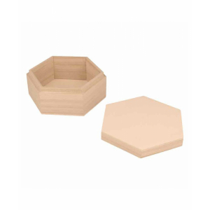 Set Boites Hexagonales en bois - Lot de 3 pièces