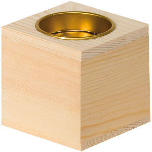 bougeoir en bois   6 x 6 cm