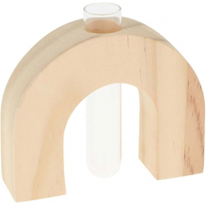 vase arc en bois tube a essai   soliflore